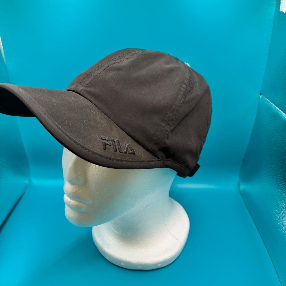 Fila Performance Running Hat Black PerformaDri UV Protection Adjustable Cap